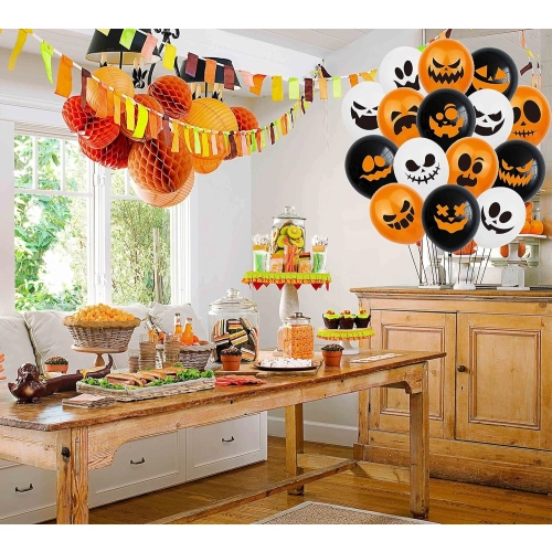 Balony halloween dekoracje ozdoby halloween mina uśmiech balon lateks 6szt